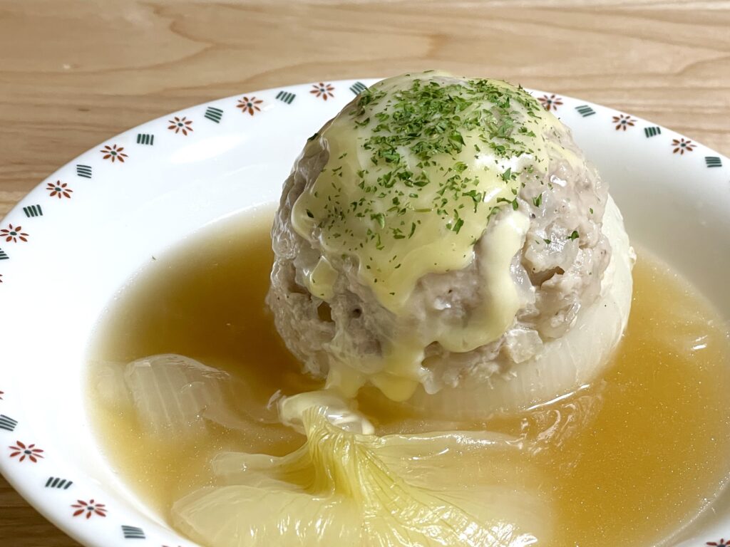 新玉ねぎの肉詰め