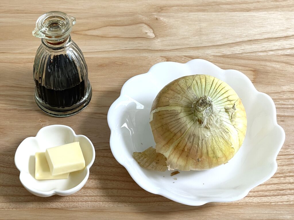 新玉ねぎステーキ材料