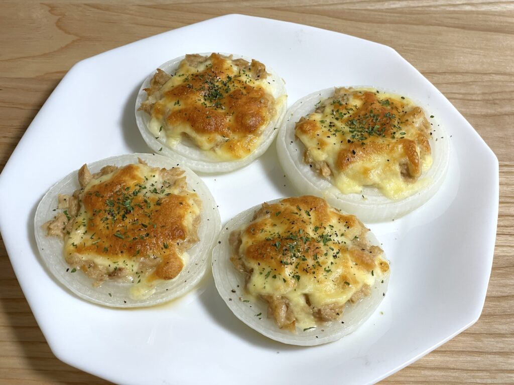 新玉ねぎのツナ&チーズのっけ焼き完成