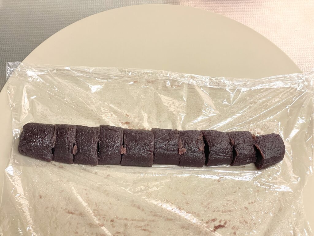 あんこを10等分する