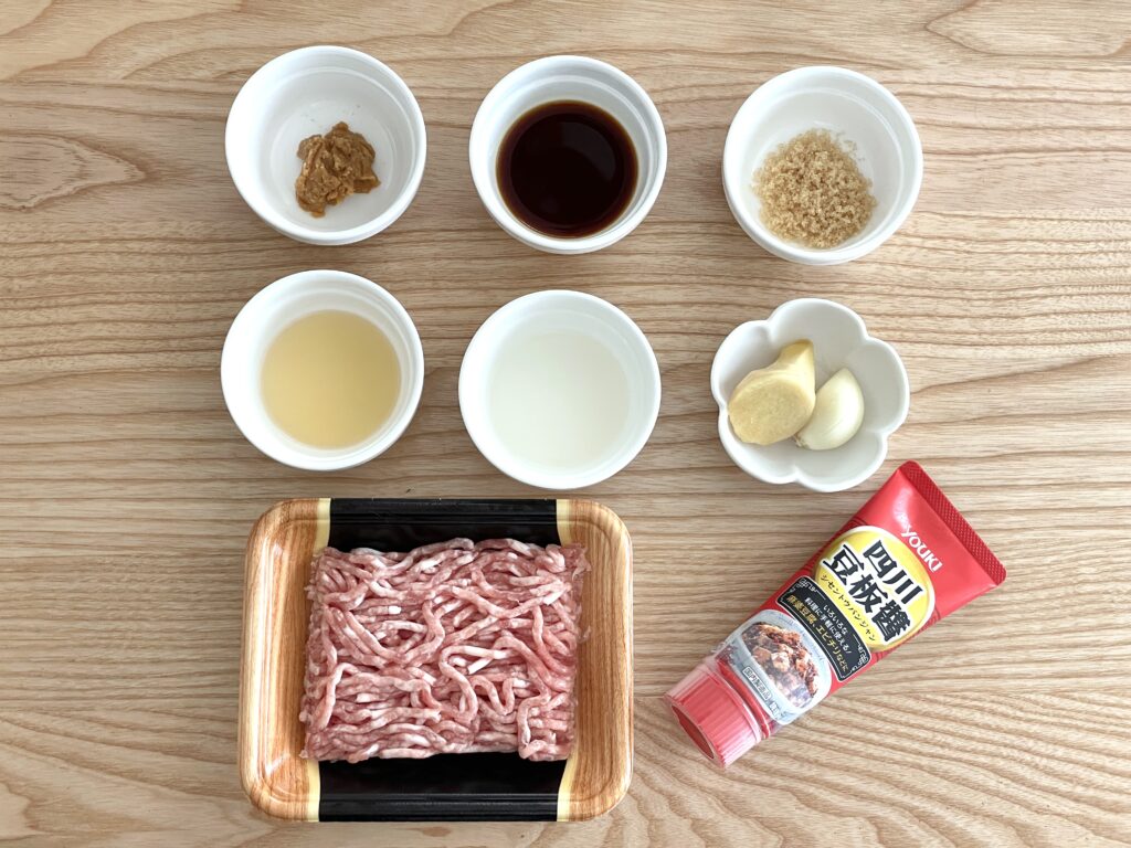 レンジ肉味噌の材料