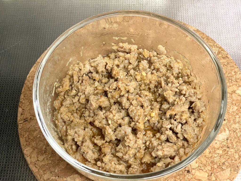 レンジ肉みそ完成