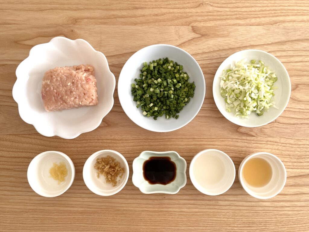 きつね餃子の材料
