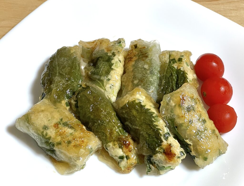 ライスペーパー餃子の出来上がり