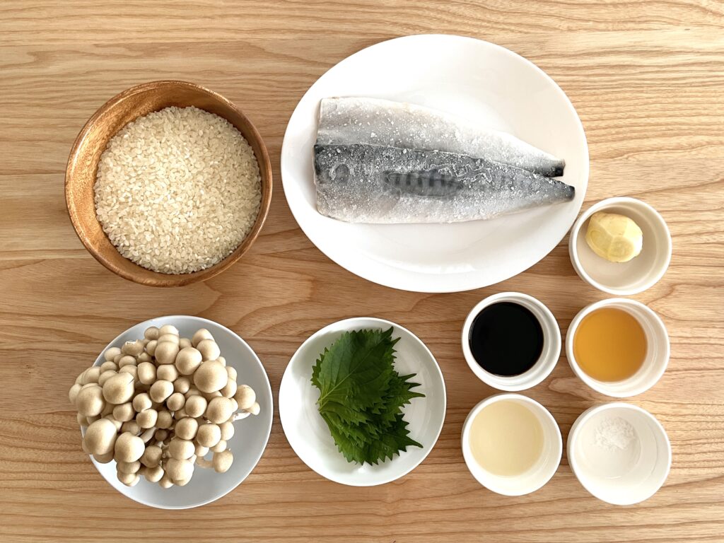 冷凍サバフィレの炊き込みごはんの材料