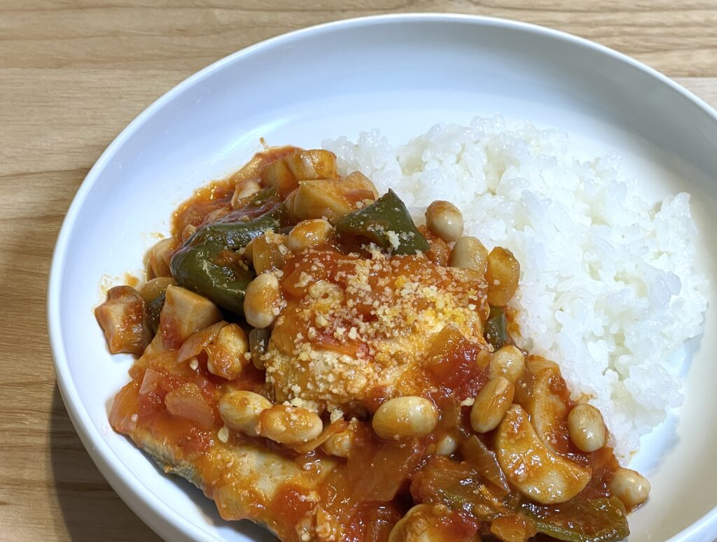 ご飯の横によそってみました