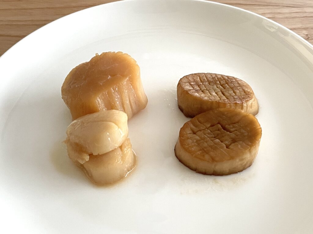 ホタテとエリンギを比較